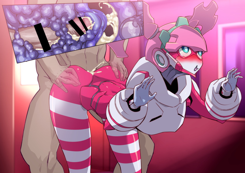 1boy 1girl ahegao argentea_(darling_in_the_franxx) blush breasts censored cum cum_in_pussy darling_in_the_franxx hetero mecha pochincoff robophilia robot robot_girl robot_hair sex teal_eyes twintails vaginal x-ray
