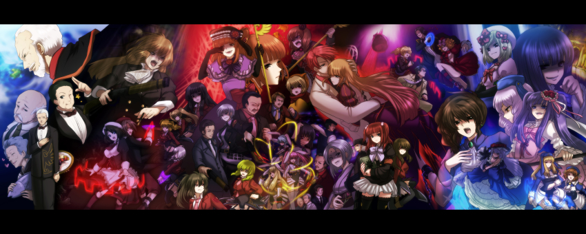 00s 07th_expansion 6+boys 6+girls absolutely_everyone amakusa_juuza angry animal_ears asmodeus_(umineko) bad_id bad_pixiv_id beard beatrice_(umineko) beelzebub_(umineko) belphegor_(umineko) bow bowtie chiester00 chiester410 chiester45 chiester556 chiester_sisters cornelia_(umineko) dlanor_a._knox eiserne_jungfrau eva_beatrice everyone facial_hair flower formal_clothes frederica_bernkastel furudo_erika gaap_(umineko) gertrude_(umineko) gouda_toshirou green_hair hair_bobbles hair_ornament hat highres hug kanon_(umineko) kumasawa_chiyo lambdadelta letterboxed leviathan_(umineko) long_image lucifer_(umineko) mammon_(umineko) multiple_boys multiple_girls necktie no_naku_koro_ni_(series) okonogi_tetsurou pink_necktie purple_hair rabbit_ears ronoue_genji ronove_(umineko) rose sakutarou_(umineko) satan_(umineko) shannon_(umineko) showgirl_skirt stakes_of_purgatory sumadera_kasumi tears traditional_bowtie uka_(color_noise) umineko_no_naku_koro_ni ushiromiya_ange ushiromiya_battler ushiromiya_eva ushiromiya_george ushiromiya_hideyoshi ushiromiya_jessica ushiromiya_kinzou ushiromiya_krauss ushiromiya_kyrie ushiromiya_maria ushiromiya_natsuhi ushiromiya_rosa ushiromiya_rudolf virgilia_(umineko) wide_image