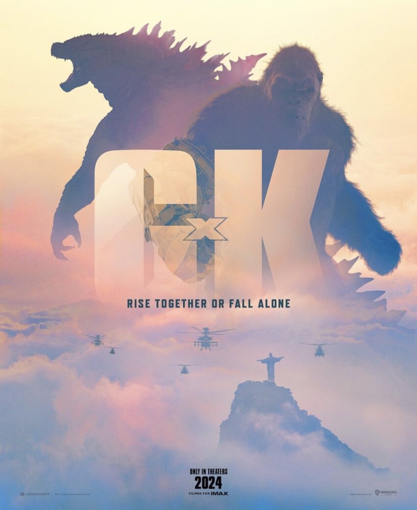 ah-64_apache aircraft angry ape artist_request attack_helicopter b.e.a.s.t._glove brazil christ_the_redeemer cliff cloud corcovado crossover dinosaur electroshock_weapon english_text fog from_behind gauntlets giant giant_monster godzilla godzilla_(monsterverse) godzilla_(series) godzilla_evolved godzilla_x_kong:_the_new_empire gorilla helicopter highres jesus_christ kaiju king_kong king_kong_(series) legendary_pictures looking_at_viewer military monster monsterverse mountain movie_poster no_humans official_art open_mouth poster_(medium) promotional_art real_world_location rio_de_janeiro roaring sea_monster sharp_teeth silhouette spikes statue tail teeth toho tongue warner_bros weapon