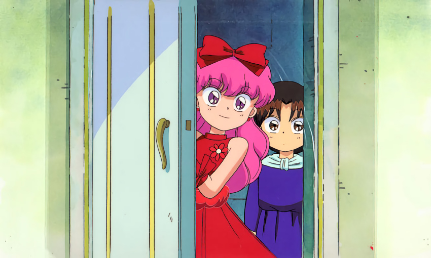 1990s_(style) akazukin_chacha marin_(marine-sky-earth) pink_hair retro_artstyle shiine standing tagme
