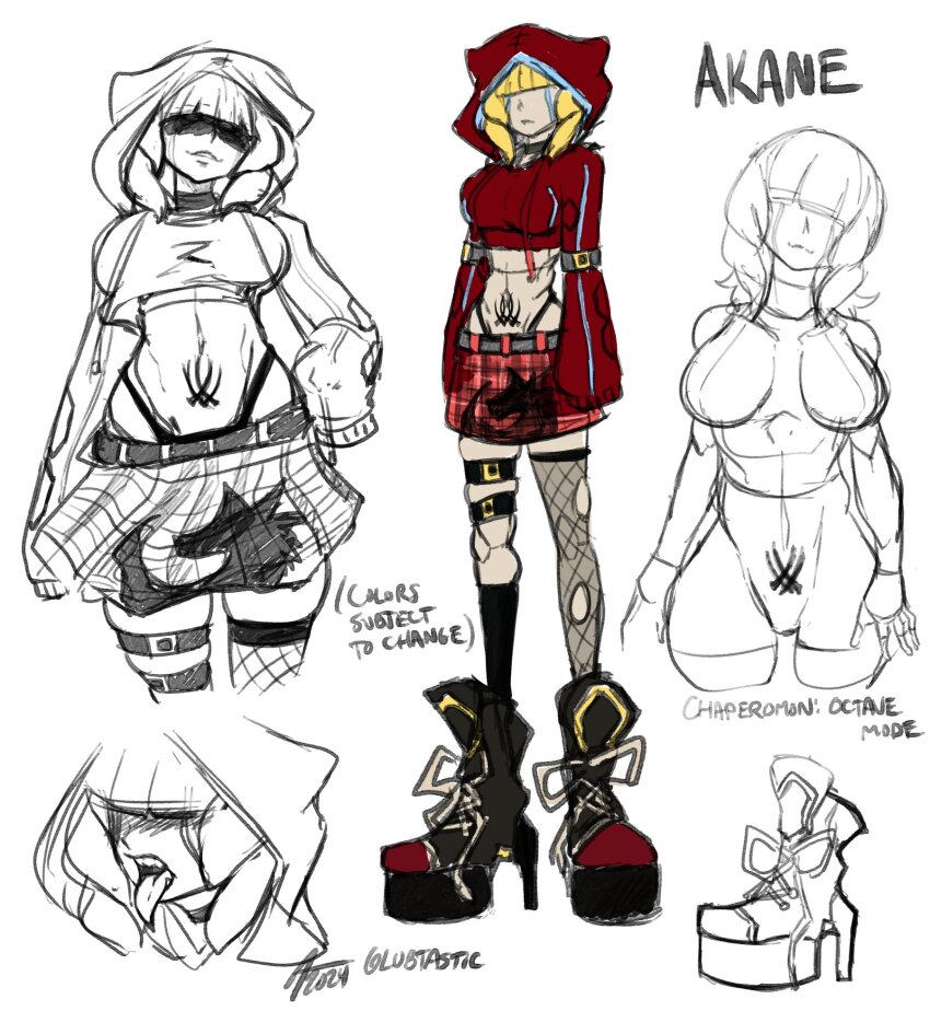 1girl chaperomon covered_eyes digimon digimon_(creature) female_focus hood oridigi original solo