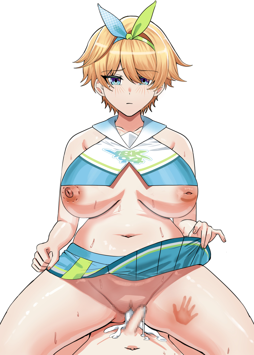 1boy 1girl absurdres aftersex age_difference bite_mark bite_mark_on_breast blonde_hair blue_eyes blue_hairband bow_hairband breasts clothes_lift commander_(girls&#039;_frontline) cum cum_in_pussy cumdrip girls&#039;_frontline girls&#039;_frontline_2:_exilium hairband handprint hetero highres large_breasts little_boy_commander_(girls&#039;_frontline) loptimizer nikketa_(girls&#039;_frontline_2) nipples onee-shota shota skirt skirt_lift vsk-94_(dance_like_the_blazing_sun)_(girls&#039;_frontline) vsk-94_(girls&#039;_frontline)