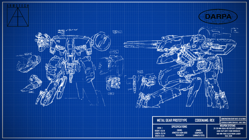 anatomy autocannon billym12345 cannon diagram directed-energy_weapon energy_cannon energy_weapon engineering_drawing free-electron_laser_cannon gau-8_avenger gun highres konami laser_cannon machine_gun magnetic_weapon mecha metal_gear_(series) metal_gear_rex metal_gear_solid military military_vehicle missile missile_pod no_humans radome railgun robot rotary_cannon schematic weapon weapon_focus xgau-8r