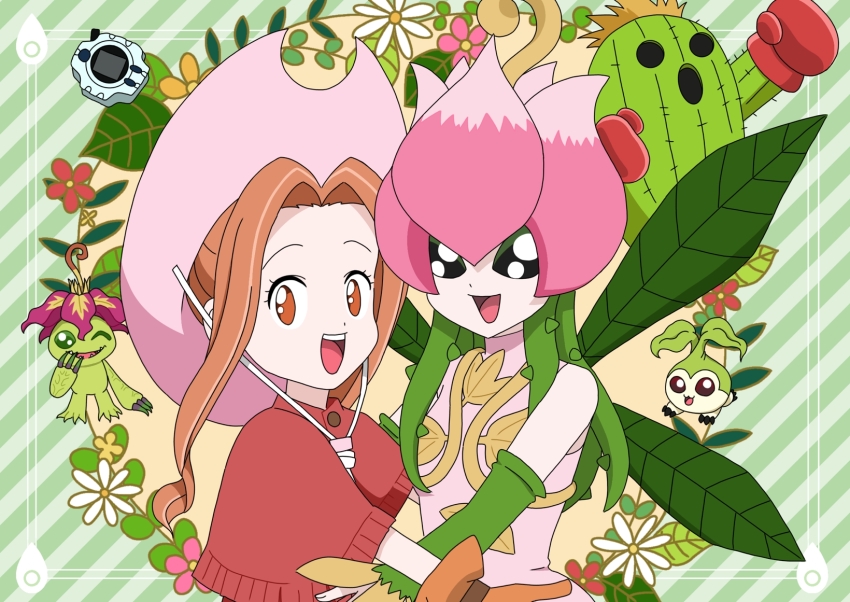 crests_(digimon) digimon digimon_(creature) digimon_adventure fairy flower highres lilimon monster_girl palmon petals plant_girl tachikawa_mimi tanemon togemon
