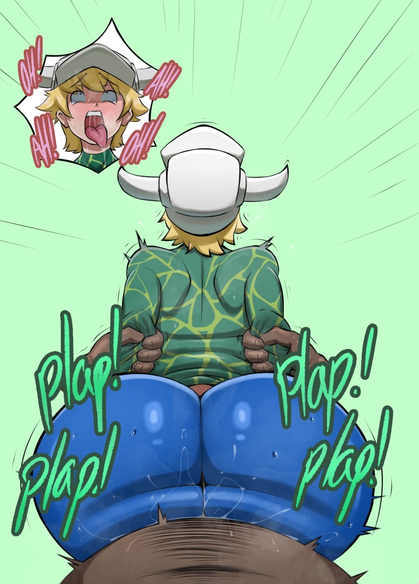 2boys ahegao anal ass blonde_hair blush clothed_male_nude_male clothed_sex dark-skinned_male dark_skin dellinger_(one_piece) dysmal english_text grabbing_from_behind huge_ass huge_penis interracial multiple_boys nude one_piece penis pov sex sex_from_behind short_hair tongue tongue_out veins veiny_penis yaoi