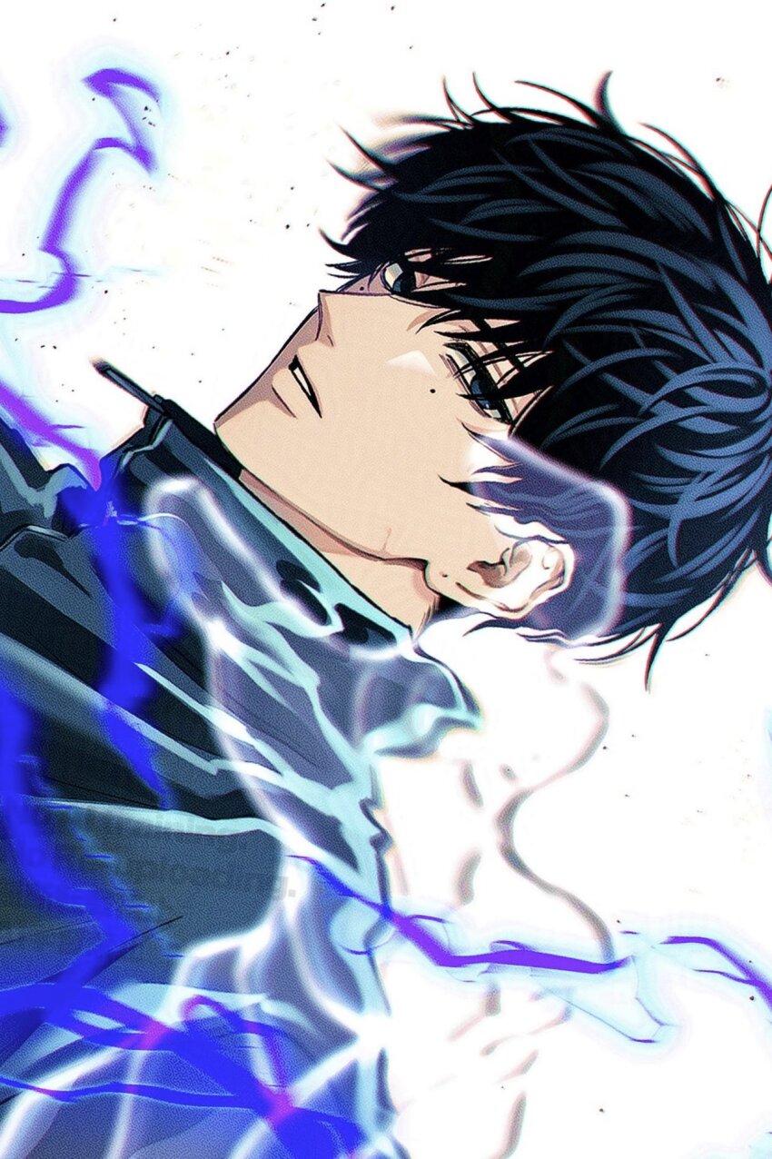 1boy black_hair blue_eyes collared_jacket expressionless highres jacket kuroiisana looking_at_viewer male_focus mole mole_on_cheek parted_lips popped_collar portrait sakamoto_days seba_natsuki short_hair sidelighting sideways simple_background solo white_background zipper