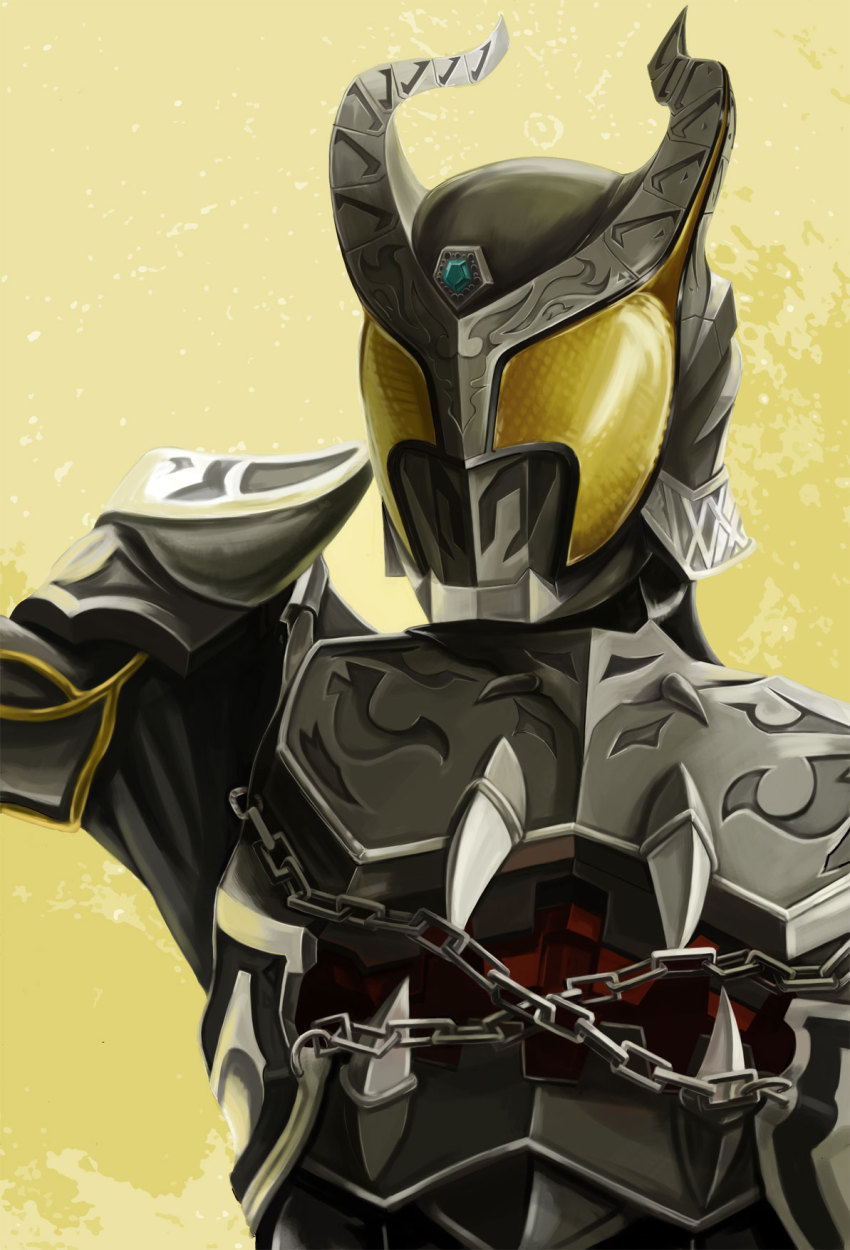 chain highres horns kamen_rider kamen_rider_arc kamen_rider_kiva_(series) male_focus sakigaki solo