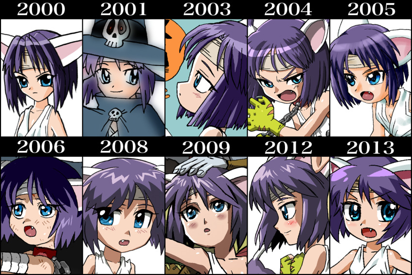 blue_eyes cosplay digimon fang gloves open_mouth personification purple_hair tailmon wizarmon wizarmon_(cosplay)