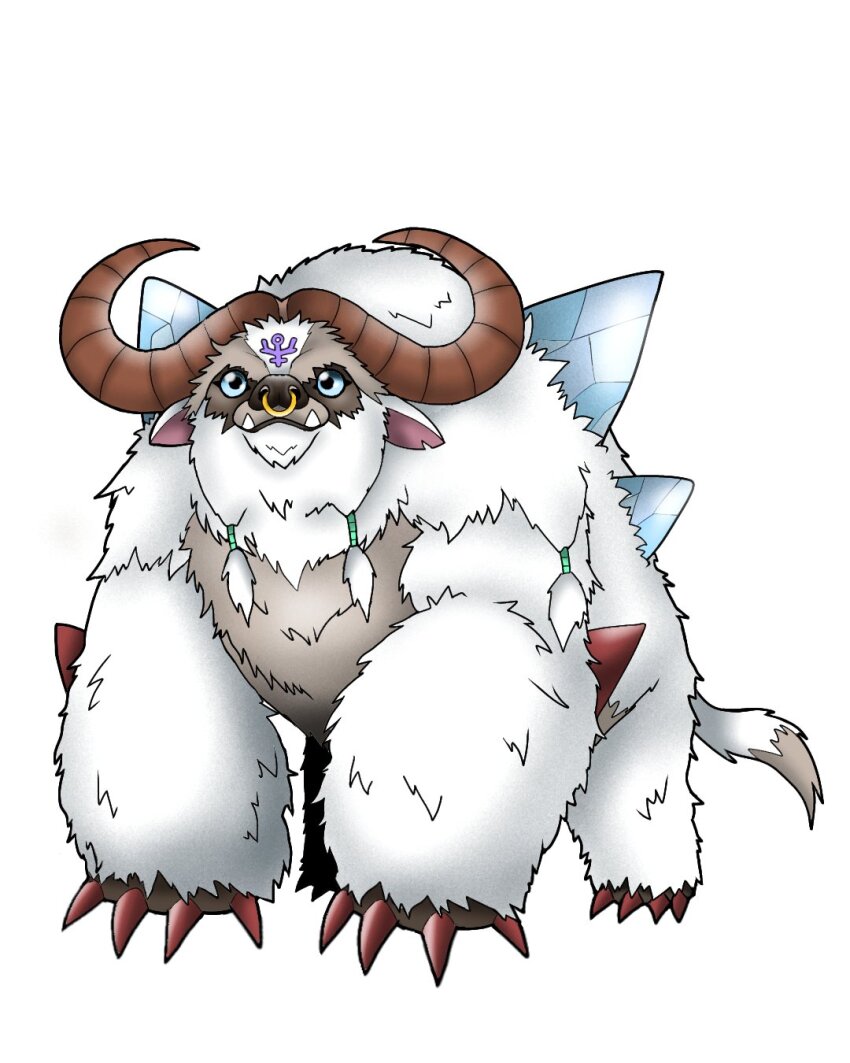 ancientmegatheriumon digimon digimon_(creature) highres oridigi original simple_background solo ten_legendary_warriors white_background