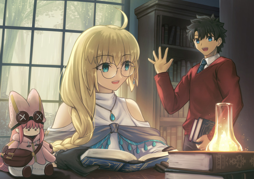 1boy aesc_(fate) alternate_universe are_you_my_master armor armored_dress bar_censor blush breasts cape capelet censored character_doll command_spell commission crossover cum cum_in_pussy doll dress fate/grand_order fate_(series) fujimaru_ritsuka_(male) gauntlets hetero homurabara_academy_school_uniform igote large_breasts long_hair looking_at_another looking_at_viewer morgan_le_fay_(fate) mosaic_censoring multicolored_cape multicolored_capelet multicolored_clothes navel nipples nude object_head pixiv_commission prydwen_(fate) scene_reference school_uniform shoori_(migiha) suicide voice_actor_connection