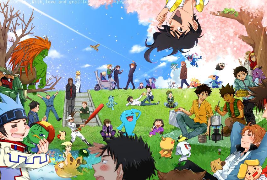 19670615t 6+boys ;d abarenbou adashino_(mushishi) ahoge akutagawa_jirou alcohol amiboshi_(fushigi_yuugi) animal animal_crossing annotation_request arisugawa_maple ash-greninja backwards_hat bankenman baseball_bat baseball_cap baseball_jersey baseball_uniform beer beer_mug billy_katagiri black_hair blanka blonde_hair blue_eyes blue_hair blush blush_stickers brock_(pokemon) brown_hair character_request cigarette claude_c._kenny closed_mouth cloud colored_skin commentary_request copyright_request crossed_legs crossover cup cyndaquil cyrano_(animal_crossing) dark-skinned_male dark_skin dated day deathmagla decadence_(anime) destra_majjo di_gi_charat dog english_text facial_hair fullmetal_alchemist fushigi_yuugi gen_2_pokemon gen_3_pokemon gen_6_pokemon glasses grass green_skin greninja grin guilty_gear gummy_(kirakira_precure_a_la_mode) gundam gundam_00 hair_through_headwear hamtaro_(series) hananakajima_masaru happy hat headband helmet highres holding holding_baseball_bat holding_cigarette holding_cup hood hood_up hunter_x_hunter iori_shirou jacket jean_havoc jersey julio_renato justice_gakuen kaitou_sentai_lupinranger_vs._keisatsu_sentai_patranger kamehamu-kun kappa_(ushio_to_tora) karl_lichen_schwartz kidou_senkan_nadesico kill_la_kill kirakira_precure_a_la_mode kono_yuusha_ga_ore_tueee_kuse_ni_shinchou_sugiru kotengu_(natsume_yuujinchou) kuzuki_kakyou l/r:_licensed_by_royal long_hair looking_at_another looking_at_viewer love_hina lying mach_girl maeda_keiji_(sengoku_musou) male_focus mario_renato mic_(shaman_king) mouse_(animal) mug mugimaru multiple_boys multiple_crossover mustache my-hime my_little_pony natsume_yuujinchou nintendo nobunaga_no_shinobi noctowl noguchi_eisaku nurse_witch_komugi-chan nuts_(mach_girl) on_back on_grass on_ground on_side one-punch_man one_eye_closed open_mouth orange_hair outdoors pokemon pokemon_(anime) pokemon_(creature) precure purple_hair red_headwear rowe_rickenbacker rurouni_kenshin sagara_sanosuke saitou_tatsuoki_(nobunaga_no_shinobi) sangatsu_no_lion saotome_yoshio sarkozy_(decadence) sawamura_shouma sengoku_musou sensei_no_ojikan sexy_commando_gaiden:_sugoiyo!_masaru-san shaman_king shashot shinkalion_(series) shinkansen_henkei_robo_shinkalion shoot_mcmahon short_hair show_by_rock!! sitting smile smoke smoking spada_belforma spike_(my_little_pony) spiked_hair sportswear stairs standing star_ocean star_ocean_ex star_ocean_the_second_story street_fighter street_fighter_ii_(series) suboshi_(fushigi_yuugi) super_sentai takeda_masashi tales_of_(series) tales_of_innocence teeth tenkawa_akito tennis_no_ouji-sama tokimeki_memorial tree treecko ueda_yuji upside-down urashima_keitarou ushio_to_tora usui_horokeu voice_actor_connection walking water wheelchair white_headwear wobbuffet x_(manga) yuuichi_kudo zappa zoids zoids_chaotic_century