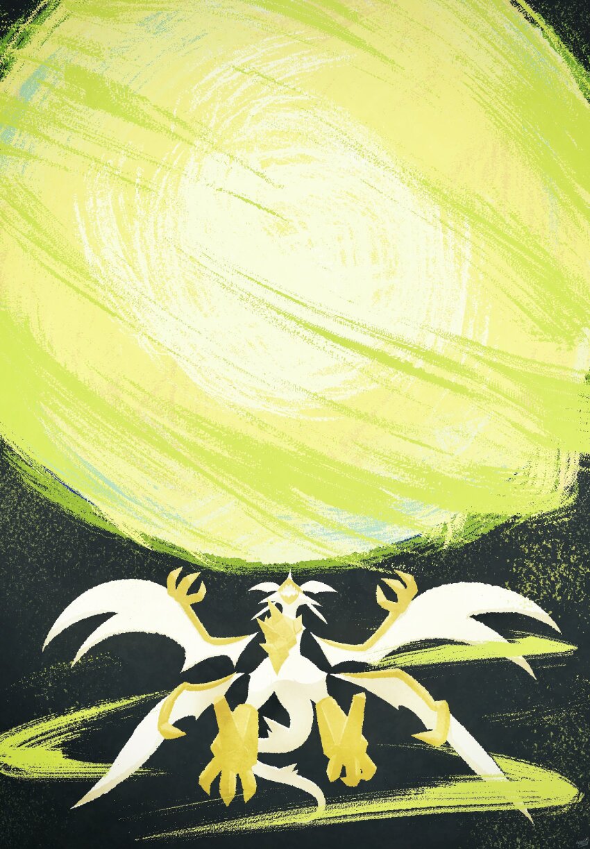 claws colored_skin crystal dark_background dragon energy energy_ball ewokakukaede gem gen_7_pokemon head_wings highres legendary_pokemon light multiple_wings necrozma necrozma_(ultra) nintendo no_humans open_mouth plasma pokemon pokemon_(creature) pokemon_move powering_up sharp_teeth spikes tail teeth white_skin wings yellow_gemstone z-move