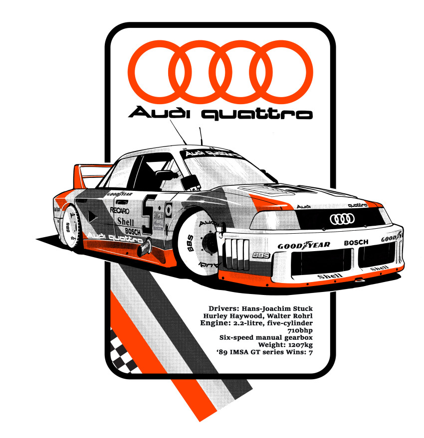 absurdres audi audi_90_quattro_imsa_gto bbs_(wheel) car goodyear gtuz highres imsa_gt_championship motor_vehicle no_humans race_vehicle racecar radio_antenna shadow spoiler_(automobile) sponsor vehicle_focus