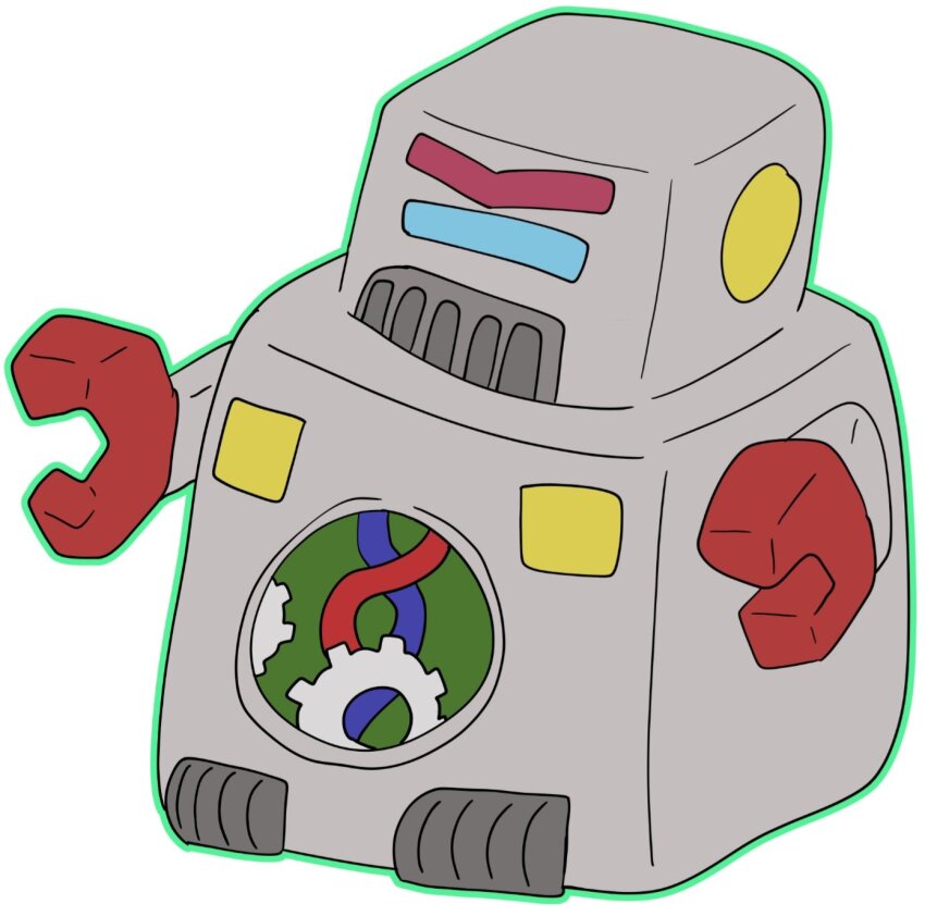 1other blikmon cable digimon digimon_(creature) gears highres other_focus robot solo