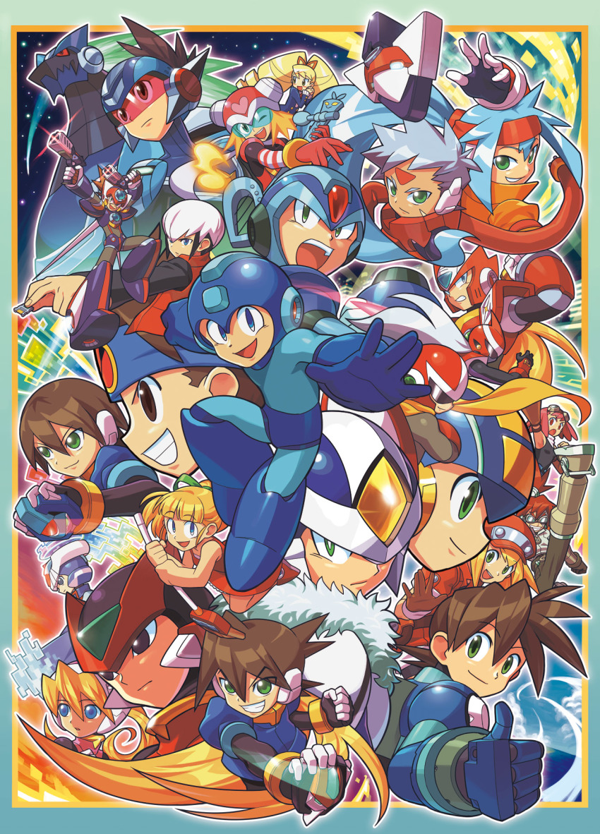 aero aile_(mega_man_zx) ashe_(mega_man) axl_(mega_man) barrett_(mega_man) breasts brown_hair newsboy_cap character_request ciel_(mega_man) closed_mouth commentary_request cyber_elf_x_(mega_man) eugene_chaud_(mega_man) geo_stelar_(mega_man) harp_note_(mega_man) hat highres kin_niku layered_sleeves long_hair long_sleeves looking_at_viewer luna_platz_(mega_man) medium_hair mega_man_(character) mega_man_(classic) mega_man_(series) mega_man_battle_network mega_man_battle_network_(series) mega_man_legends_(series) mega_man_star_force_(series) mega_man_volnutt mega_man_x_(series) mega_man_zero_(series) mega_man_zx mega_man_zx_advent megaman.exe model_a_(mega_man) model_x_(mega_man) model_z_(mega_man) multiple_boys multiple_girls official_style omega-xis_(mega_man) open_mouth over-1_(mega_man) proto_man protoman.exe rockman_xover roll_(mega_man) roll_caskett_(mega_man) short_hair short_over_long_sleeves short_sleeves shorts star_(sky) vent_(mega_man) x_(mega_man) zero(z)_(mega_man) zero_(mega_man)