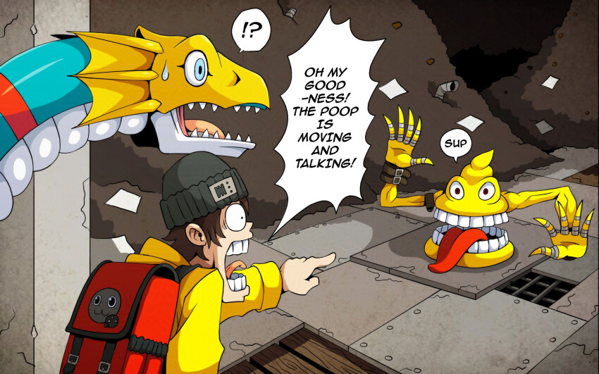 d_sandy digimon digimon_(creature) mameo_(digimon) scumon seadramon teeth tongue tongue_out