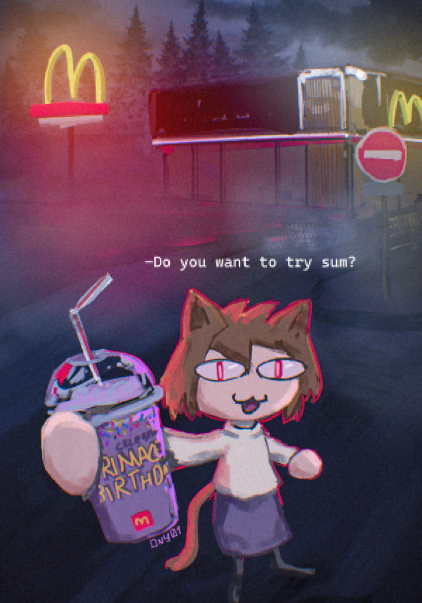 absurdres commentary english_commentary english_text grimace_shake_(meme) highres mcdonald&#039;s meme neco-arc night ony01