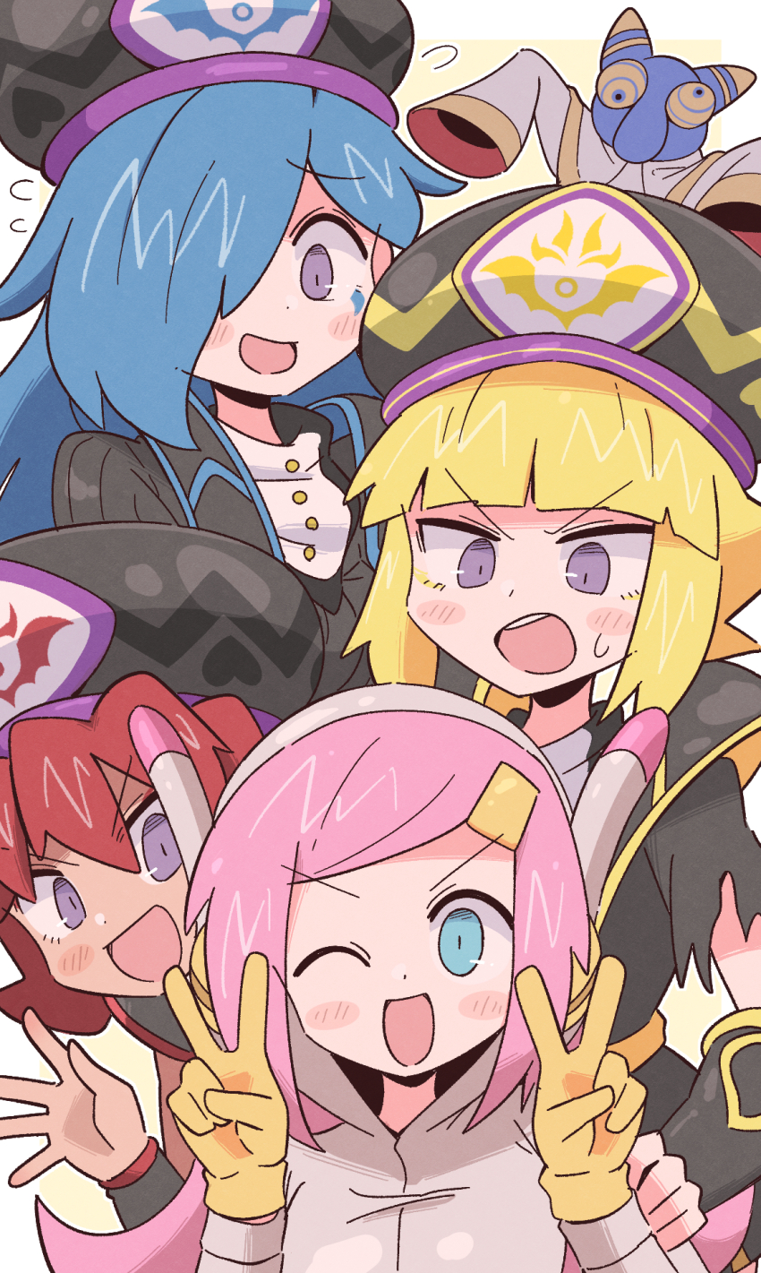 4girls flamberge_(kirby) francisca_(kirby) highres hyness kirby:_planet_robobot kirby_(series) kirby_star_allies kurachi_mizuki multiple_girls nintendo personification susie_(kirby) zan_partizanne