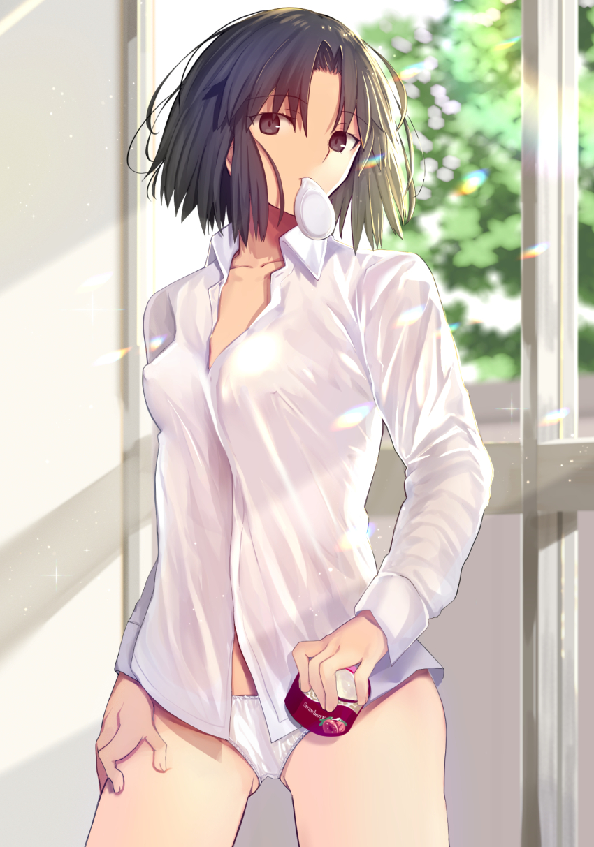 bird chrysanthemum_print crane_(animal) floral_print guimpe haagen-dazs highres iro_(sekaixiro) jacket japanese_clothes kara_no_kyoukai kara_no_kyoukai/the_garden_of_order kimono knife mystic_eyes_of_death_perception obi obiage obidome red-crowned_crane red_jacket reien_girl&#039;s_academy_school_uniform ryougi_shiki sash school_uniform type-moon type-moon_heroines