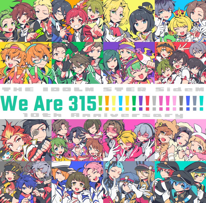 6+boys absurdres adjusting_clothes adjusting_headwear ahoge akai_suzaku akiyama_hayato akizuki_ryo akuno_hideo amagase_touma amamine_shu animal_ears animal_hat anniversary antenna_hair aoi_kyosuke aoi_yusuke aqua-framed_eyewear aqua_eyes aqua_hair aqua_headphones arm_up arm_warmers armband ascot asselin_bb_ii asymmetrical_bangs asymmetrical_hair backwards_hat bandage_on_face bandages baseball_cap beard_stubble black-framed_eyewear black_capelet black_gloves black_hair black_hat black_headband black_hoodie black_jacket black_ribbon blonde_hair blue_eyes blue_hair blue_jacket blunt_bangs bow bowtie brothers brown_eyes brown_hair c.first_(idolmaster) cafe_parade_(idolmaster) cape capelet cat chain chain_necklace chest_sarashi child choker clenched_hand clock clock_print closed_eyes closed_mouth collar collarbone collared_jacket collared_shirt commentary_request crown curtained_hair dog_hat dog_tags dot_nose dramatic_stars_(idolmaster) ear_piercing earrings elbow_gloves english_text enjoji_michiru everyone eyepatch f-lags_(idolmaster) facial_hair fake_animal_ears fang feathers fingerless_gloves flower formal_clothes fox_mask frame_(idolmaster) frilled_collar frills fur-trimmed_cape fur_trim fuyumi_jun glasses gloves goatee_stubble green_armband green_eyes green_hair green_jacket green_vest grey_hair grey_shirt grey_suit grey_undershirt hair_between_eyes hair_over_one_eye hanamura_shoma hanazono_momohito hand_up hands_up hat hat_bow hat_feather hat_flower hazama_michio head-mounted_display headband headphones headset heterochromia high_collar high_ponytail high_x_joker_(idolmaster) highres himeno_kanon holding holding_stuffed_toy holding_toy hood hood_down hooded_jacket hoodie idol idol_clothes idolmaster idolmaster_side-m idolmaster_side-m_growing_stars ijuuin_hokuto iseya_shiki jacket japanese_clothes jewelry jupiter_(idolmaster) kabuto_daigo kaerre kagura_rei kamiya_yukihiro kashiwagi_tsubasa kimono kimura_ryu kitamura_sora kiyosumi_kuro kizaki_ren koron_chris kurono_genbu kuzunoha_amehiko legenders_(idolmaster) light_smile long_bangs long_hair long_sleeves looking_at_another looking_at_viewer looking_back low_ponytail maita_rui mascot mask mask_on_head matching_outfits mayumi_eishin medium_hair mini_hat mini_top_hat mitarai_shouta mizushima_saki mofumofuen_(idolmaster) mole mole_under_mouth multicolored_hair multicolored_jacket multicolored_scarf multiple_boys mustache_stubble neck_ribbon necklace necktie nekoyanagi_kirio nyako_(idolmaster) official_alternate_costume okamura_nao one_eye_closed open_clothes open_jacket open_mouth open_vest orange_eyes orange_hair orange_jacket paw_pose piercing pierre_bichelberger pink-framed_eyewear pink_bow pink_hair plaid_clothes plaid_jacket plaid_vest pointing pointing_at_viewer ponytail prince purple_eyes purple_hat purple_headband purple_jacket rabbit_hat raised_fists reaching reaching_towards_viewer red_ascot red_eyes red_gloves red_hair red_jacket red_suit red_vest ribbon ring s.e.m_(idolmaster) sailor_hat sakaki_natsuki sakuraba_kaoru salute sarashi satan_(idolmaster) scar scar_on_face scarf semi-rimless_eyewear sharp_teeth sheep_hat shingen_seiji shinonome_soichiro shirt short_bangs short_hair short_sleeves siblings sidelocks sleeveless sleeveless_jacket smile split_mouth straight_hair striped_arm_warmers striped_clothes stubble stuffed_animal stuffed_frog stuffed_toy suit suit_jacket surigoma_(39_sekai) swept_bangs tachibana_shiro_(idolmaster) taiga_takeru takajo_kyoji teeth tendo_teru the_kogado_(idolmaster) tongue top_hat toy tsukumo_kazuki tsuzuki_kei twins twintails under-rim_eyewear undershirt upper_body upper_teeth_only uzuki_makio v vest wakazato_haruna watanabe_minori wavy_hair white_bow white_bowtie white_gloves white_hat white_jacket white_necktie wristband yamashita_jiro yellow_bow yellow_bowtie yellow_eyes yellow_feathers yellow_flower yellow_hat zipper
