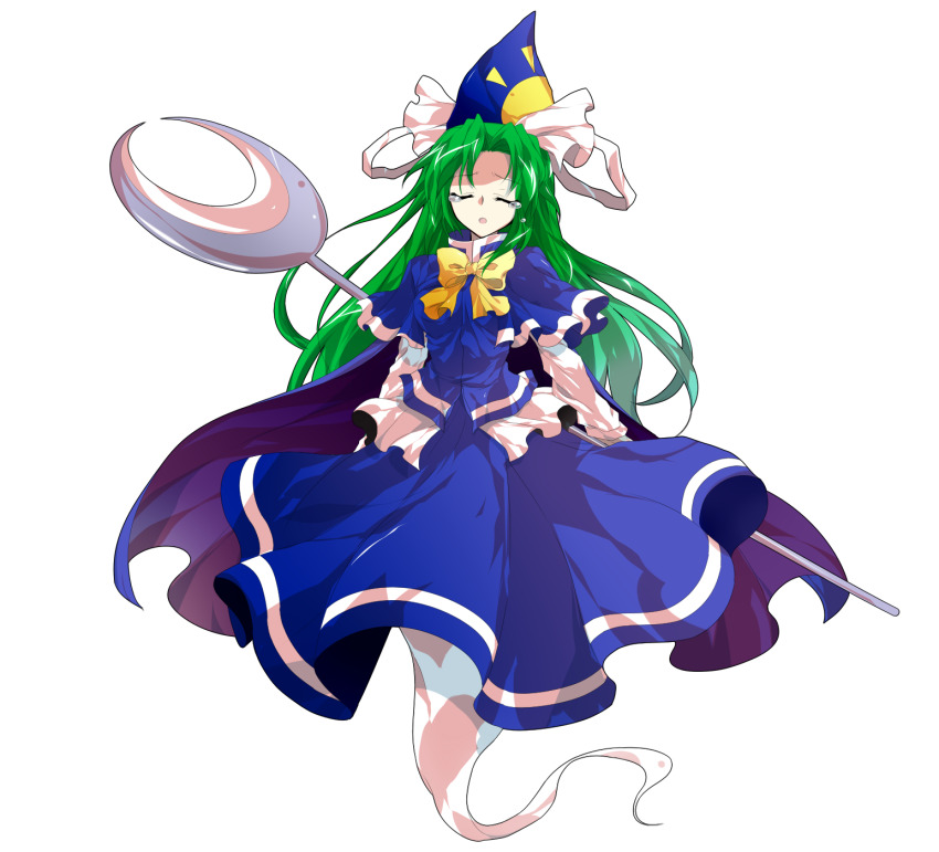 1girl alphes_(style) blue_capelet blue_hat blue_skirt blue_vest bow breasts cape capelet closed_eyes commentary_request crying dairi frilled_shirt frills full_body ghost_tail green_hair hat highres large_variant_set long_hair long_skirt long_sleeves mima_(touhou) neck_ribbon open_mouth parody ribbon shirt skirt solo staff style_parody tachi-e tears touhou touhou_(pc-98) transparent_background variant_set very_long_hair vest white_shirt white_sleeves wizard_hat yellow_bow yellow_ribbon