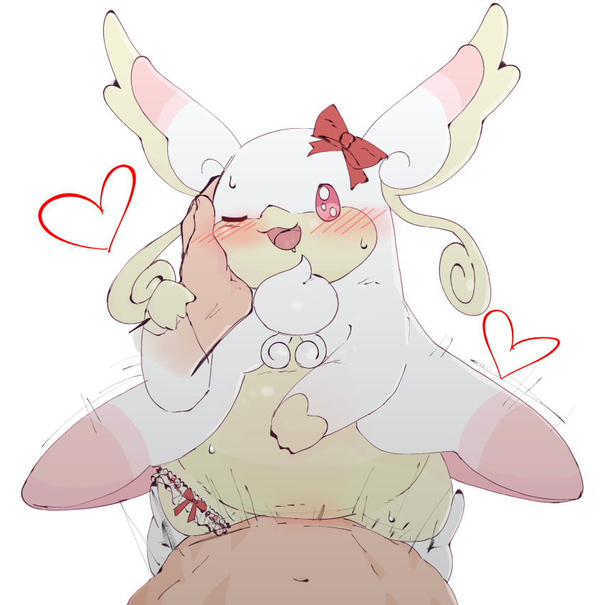 1boy 1girl :3 absurdres animal_ears audino blush body_fur bow disembodied_hand drooling frilled_thigh_strap furry furry_female furry_with_non-furry gen_5_pokemon girl_on_top hair_bow hand_on_another&#039;s_arm hand_on_another&#039;s_cheek hand_on_another&#039;s_face hand_up happy heart hetero highres interspecies mega_audino mega_pokemon motion_lines navel nintendo one_eye_closed open_mouth pokemon pokemon_(creature) pokephilia pov red_bow red_eyes red_leopard saliva sex simple_background smile solo_focus thigh_strap two-tone_fur white_background white_fur yellow_fur