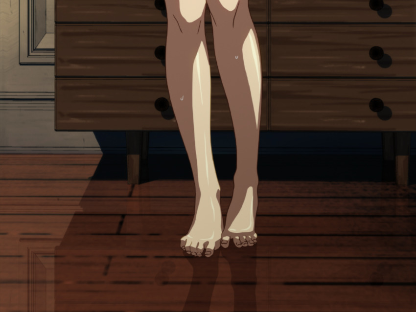 1girl 2010s 2011 barefoot blonde_eyebrows dresser feet female_focus fingernails game game_cg indoors interior jellyfish_(company) kamimura_akiko keisuke_(sisters) kouzaka_kouhei leaves mature_female mirror naked_towel older_woman_and_younger_man pov sisters_~natsu_no_saigo_no_hi~ sky smiley_face step-incest stepmother stepmother_and_stepson taki_minashika toenail toenails toes towel tree video_game visual_novel water water_drop wet_breasts window