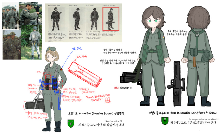 2girls 6+boys absurdres advanced_combat_rifle_(military_program) advanced_individual_weapon_system_(military_program) advanced_infantry_weapon_system_(military_program) army assault_rifle association_for_caseless_rifle_systems black_hair blonde_hair brown_eyes brown_hair bullpup bundeswehr carbine caseless_ammunition_rifle_system_(military_program) caseless_firearm german_army gesellschaft_fur_hulsenlose_gewehrsysteme green_eyes gun h&amp;k_acr h&amp;k_g11 h&amp;k_g11k2 hat heckler_&amp;_koch high-capacity_magazine highres horizontal_magazine military military_uniform multiple_boys multiple_girls original photo_(medium) rifle short_hair translation_request user_dwmr8542 weapon weapon_name weapon_profile
