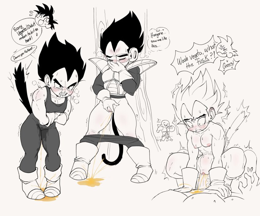 1cuntboy 2boys blush clitoris collarbone completely_nude cowgirl_position crying crying_with_eyes_open cuntboy cuntboy_penetrated cuntboy_with_male dragon_ball dragonball_z english_text full-face_blush highres looking_down majin_vegeta multiple_boys nappa navel nipples niusesabe nude peeing pussy reverse_newhalf_with_male sex sitting sitting_on_person son_goku speech_bubble spread_legs straddling sweat tail tears teeth thighs trembling vaginal vegeta yaoi