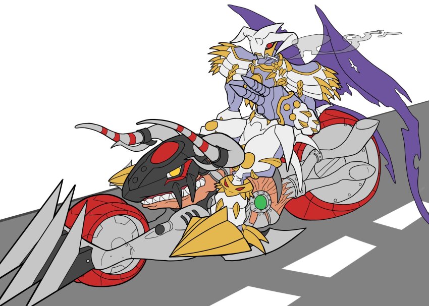 digimon digimon_(creature) dynasmon highres horns looking_at_viewer machmon mini_digimon:_the_story_of_the_royal_knights sharp_teeth teeth v wings yellow_eyes