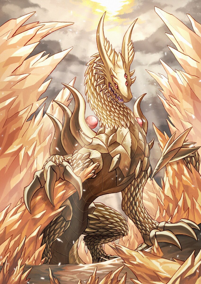 absurdres claws digimon digimon_(creature) dragon highres huanglongmon scales sharp_teeth tail teeth