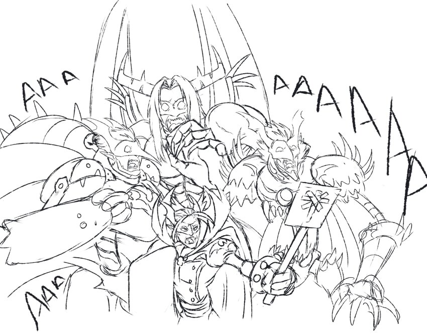 belialvamdemon cross digimon digimon_(creature) highres horns mask meme neovamdemon open_mouth scared sharp_teeth shouting teeth vamdemon vampire venomvamdemon wings