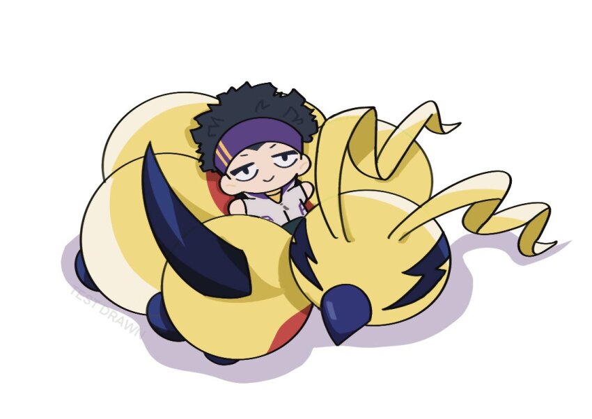 antennae beak digimon digimon_(creature) kunemon sleeping smile tominaga_ryo