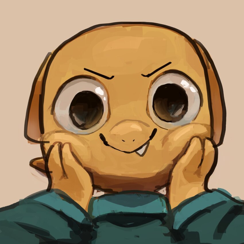 &gt;:) 1boy blue_sweater brown_eyes fang flare_(lumozze) furry gecko highres lizard lumozze original sweater v-shaped_eyebrows