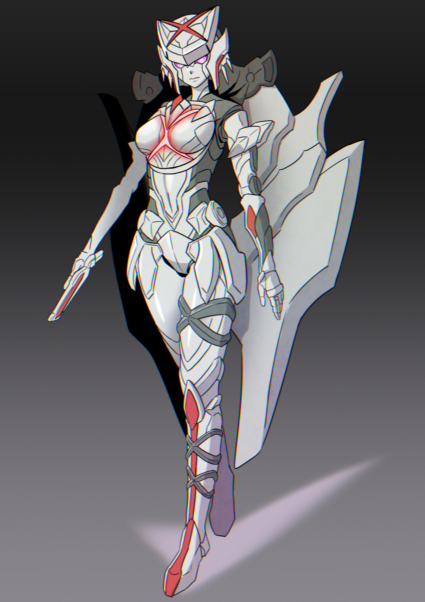 absurdres full_body highres mecha mecha_focus mecha_girl no.1_sentai_gozyuger purple_eyes queen_tegajune robot super_sentai