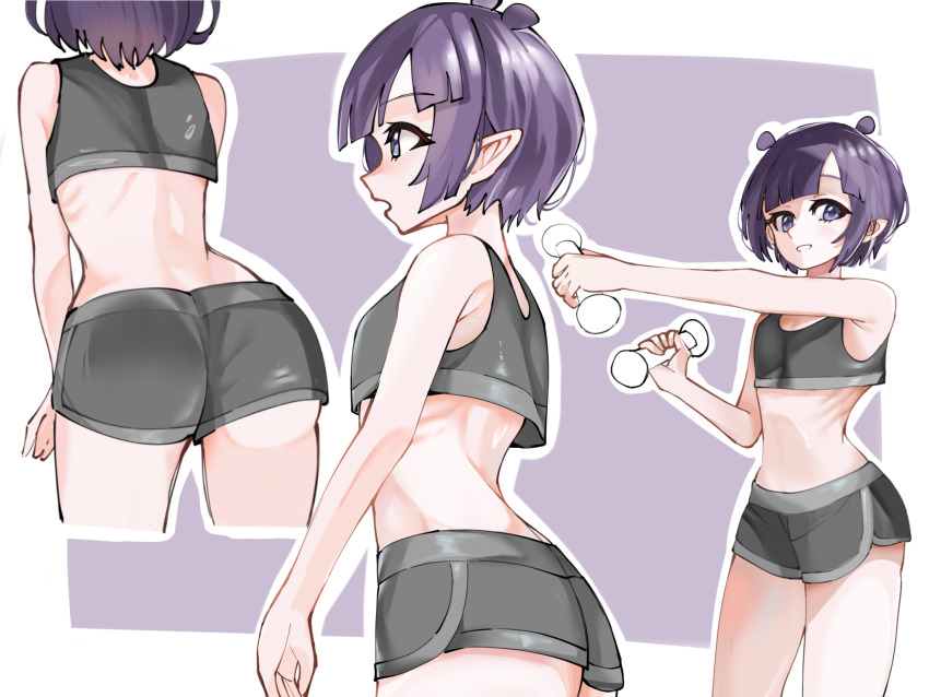 1girl bad_source exercising highres hololive hololive_english multiple_views ninomae_ina&#039;nis