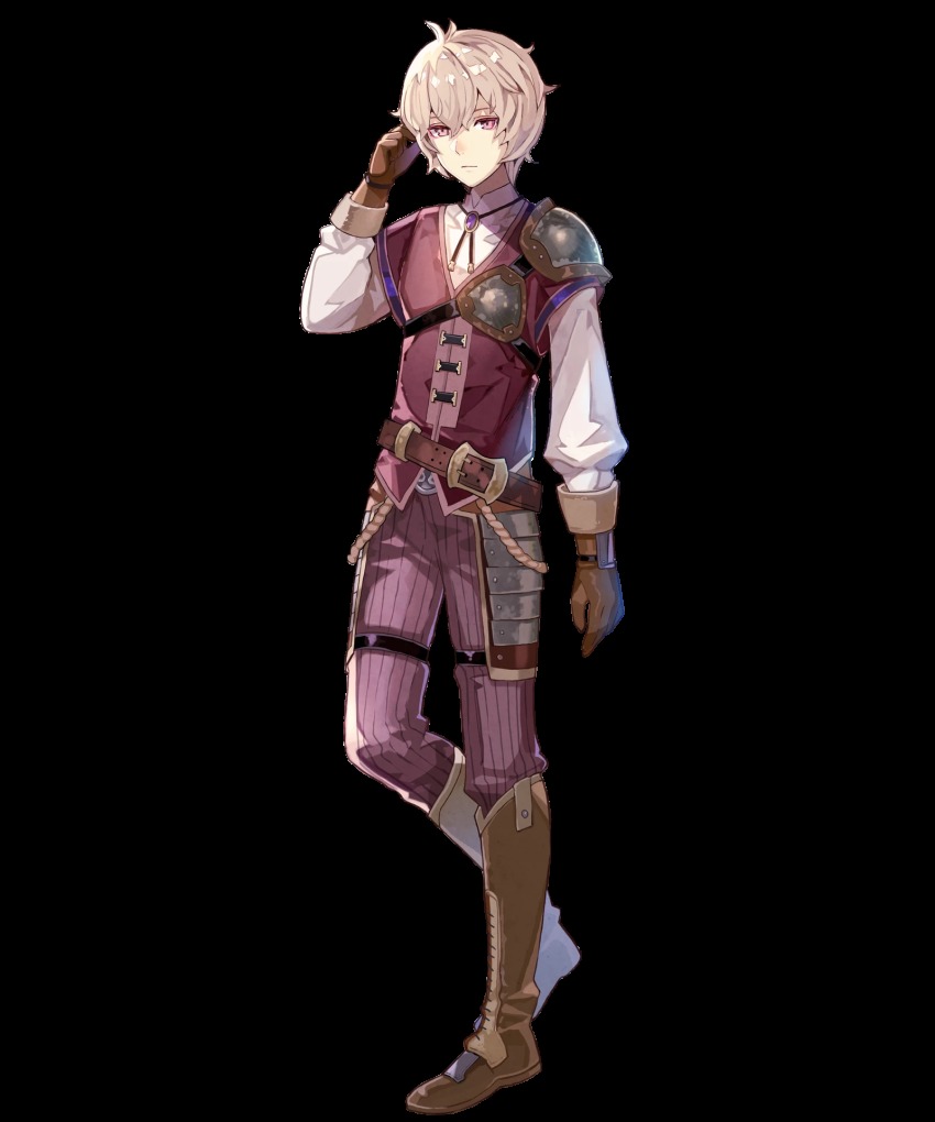 1boy belt boots fire_emblem fire_emblem_echoes:_shadows_of_valentia fire_emblem_heroes full_body gloves highres kliff_(fire_emblem) male_focus nintendo official_art pink_eyes solo tobi_(kotetsu) transparent_background white_hair