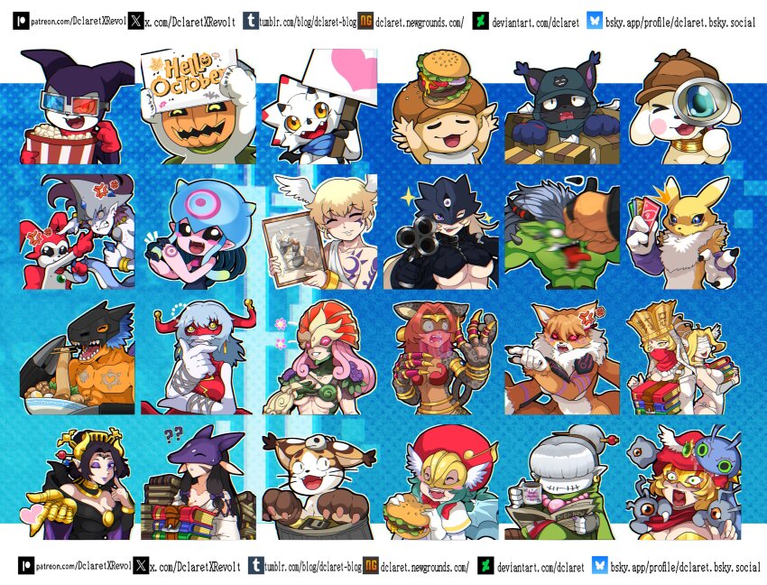 6+girls absurdres archnemon armor babamon bastemon beelstarmon blacktailmon burgamon calamaramon ceresmon_medium darcmon digimon digimon_(creature) flower gammamon helmet highres impmon jellymon keramon kuzuhamon kuzuhamon_miko_mode leomon lilithmon lipstick long_hair lucemon lucemon_falldown_mode makeup mask megadramon meicrackmon_vicious_mode mikemon multiple_girls nail_polish orgemon plomon pucchiemon pumpmon renamon sanzomon sirenmon sticker tsumemon venusmon