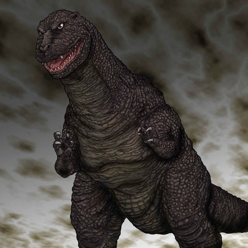 absurdres dinosaur godzilla godzilla_(series) godzilla_vs._king_ghidorah godzillasaurus highres kaiju kyoryu no_humans reptile satoru33 sea_monster tail toho