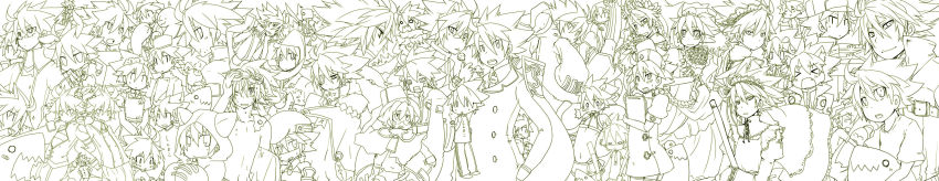 1boy alternate_costume animal_ears apron arakune bad_id bad_pixiv_id blazblue carl_clover carl_clover_(cosplay) cat_ears cosplay crossdressing crossdressing_(mtf) dead_spike dog_ears dress eyepatch goggles hakumen hat hazama hazama_(cosplay) highres jin_kisaragi_(cosplay) kisaragi_jin kokonoe_(blazblue) kokonoe_(cosplay) kuro_yuzu lineart litchi_faye_ling litchi_faye_ling_(cosplay) long_image maid maid_apron maid_headdress makoto_nanaya makoto_nanaya_(cosplay) monochrome nirvana_(blazblue) nirvana_(cosplay) noel_vermillion noel_vermillion_(cosplay) nu-13 nu-13_(cosplay) nurse nurse_cap rabbit_ears ragna_the_bloodedge shishigami_bang shishigami_bang_(cosplay) squirrel_ears squirrel_tail tail taokaka taokaka_(cosplay) waitress wedding_dress wide_image