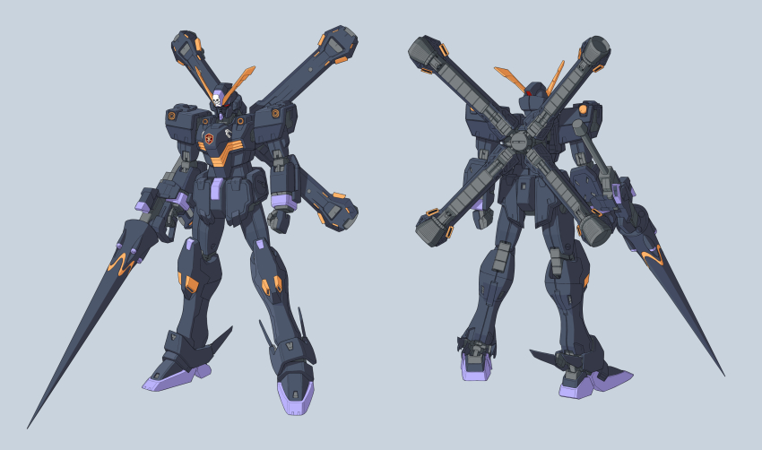 3d absurdres back commentary_request crossbone_gundam crossbone_gundam_x-2 crossbone_vanguard emblem gundam highres holding holding_weapon ichiyazuke_(kongxian03) jolly_roger logo machinery mecha mecha_focus mobile_suit multiple_views no_humans red_eyes robot science_fiction shot_lancer thrusters v-fin weapon