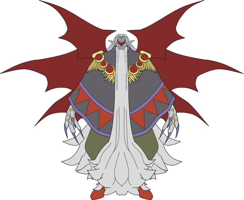 1boy barbamon beard claws digimon digimon_(creature) facial_hair fusion highres male_focus mask solo wings yggdrasill_(digimon) yggdrasill_7d6