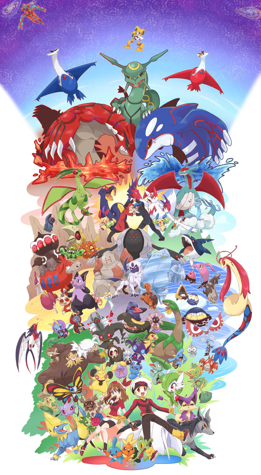 ^_^ absol absurdres altaria anorinth archie_(pokemon) aron azurill bandana banette bano_akira barboach beautifly beldum black_legwear black_pants black_suit brendan_(pokemon) brown_hair cacnea camerupt cascoon castform castform_(normal) chimecho claydol closed_eyes cookie corphish delcatty deoxys deoxys_(normal) duskull eating flygon food formal_clothes gardevoir gen_3_pokemon gorebyss groudon grumpig gulpin hairband highres illumise jirachi kecleon kyogre latias latios lava legendary_pokemon lileep lotad lunatone luvdisc makuhita manectric masquerain mawile maxie_(pokemon) may_(pokemon) mightyena milotic minun mudkip music mythical_pokemon nintendo nosepass nuzleaf own_hands_together pants plusle pokemon pokemon_(creature) pokemon_rse pom_pom_(cheerleading) rayquaza red_bandana red_shirt regice regirock registeel relicanth roselia_(pokemon) sableye salamence seviper sharpedo shedinja shirt shroomish singing sky slaking snorunt socks solrock spheal spinda standing star_(sky) starry_sky suit swellow torchic torkoal treecko tropius volbeat wailmer water wavy_mouth whismur white_hair wynaut zangoose zigzagoon