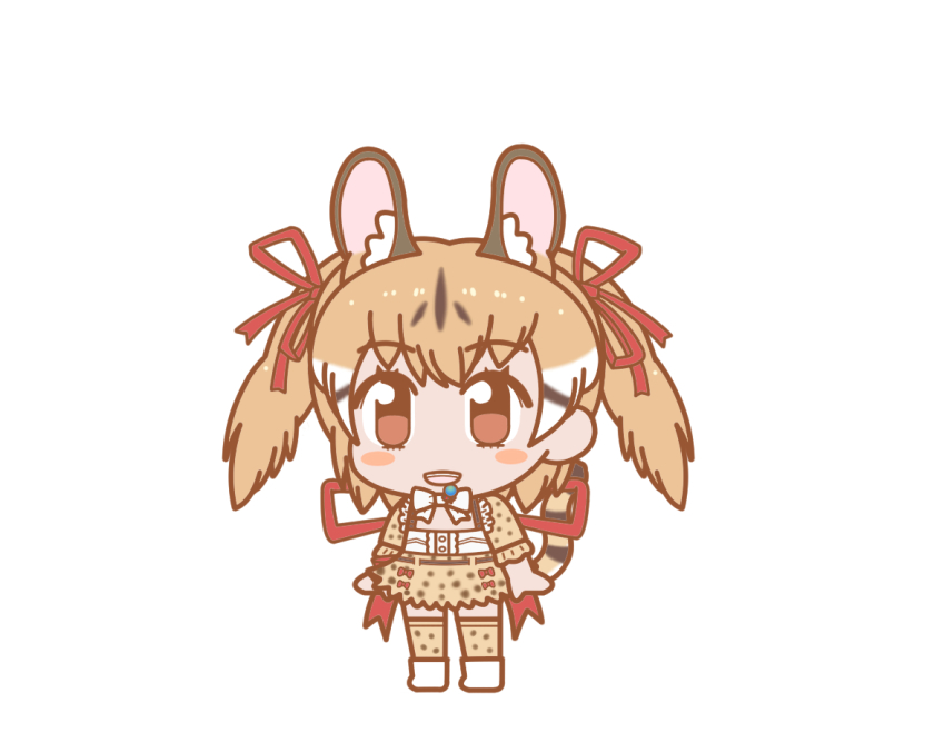 1girl animal_ears cat_ears cat_girl cat_tail ef63_11 kemono_friends kemono_friends_pavilion kemono_friends_v_project large-spotted_genet_(kemono_friends) looking_at_viewer simple_background solo tail virtual_youtuber
