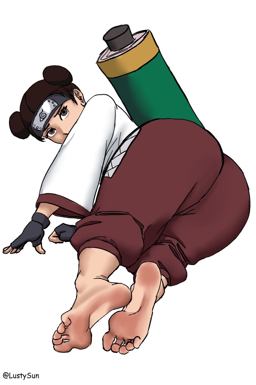 1girl ass barefoot feet foot_focus highres naruto naruto_(series) soles solo tagme tenten_(naruto)