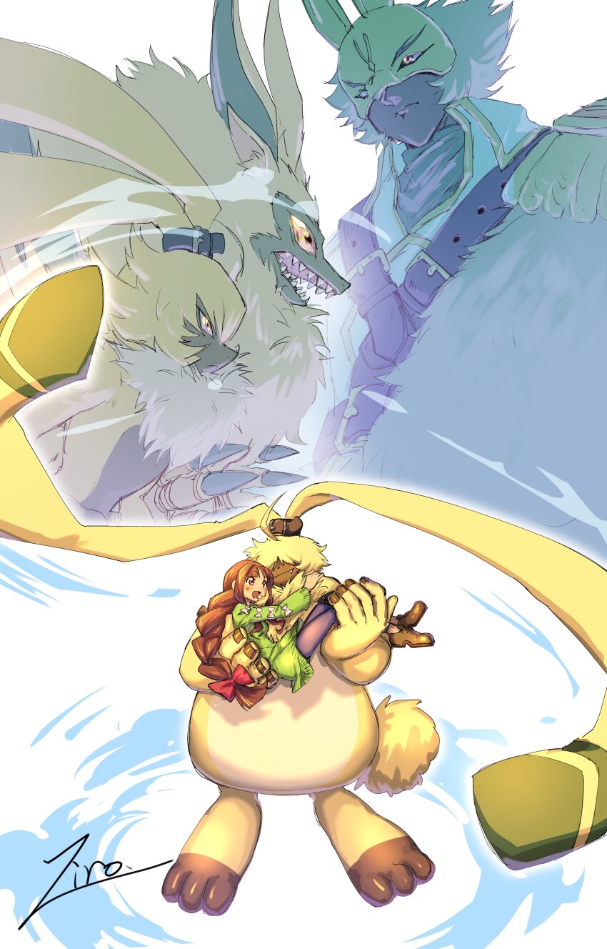 absurdres angoramon diarbbitmon digimon digimon_ghost_game highres lamortmon rabbit symbareangoramon tagme tsukiyono_ruli ziro_illust
