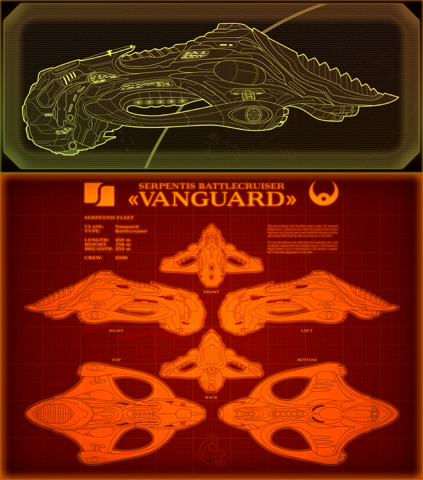 absurdres angel_cartel_(eve_online) battlecruiser_(eve_online) blueprint_(medium) reference_sheet commentary concept_art emblem english_text eve_online from_side gallente_federation_(eve_online) highres military_vehicle minmatar_republic_(eve_online) multiple_views no_humans original pirate_faction_(eve_online) science_fiction spacecraft tajidan vehicle_focus
