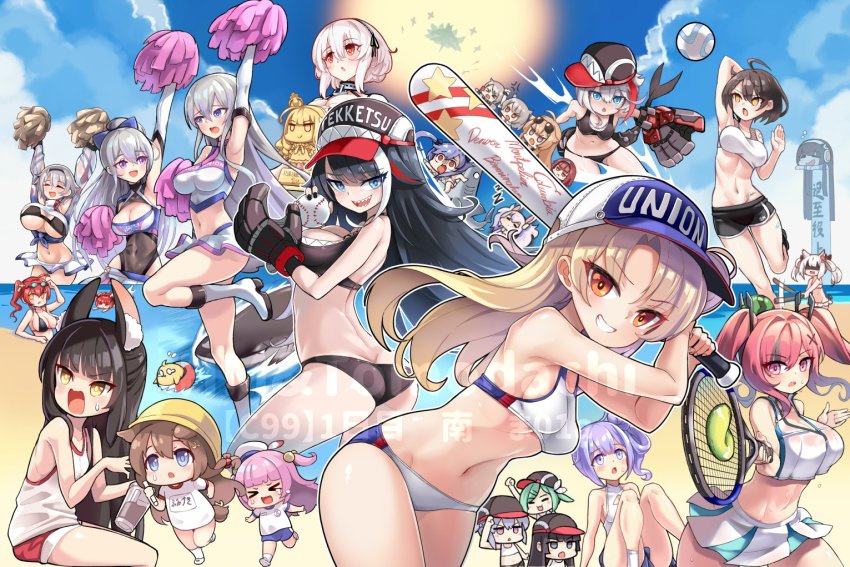 6+girls admiral_graf_spee_(azur_lane) animal_ear_fluff animal_ears armpits ass azur_lane baltimore_(azur_lane) baltimore_(black_ace)_(azur_lane) baseball_glove belt_bra bikini birmingham_(azur_lane) black_bikini black_hair black_ribbon blindfold blonde_hair blue_eyes blue_hair blunt_bangs bow breasts bremerton_(azur_lane) bremerton_(scorching-hot_training)_(azur_lane) brown_eyes brown_hair casablanca_(azur_lane) casablanca_(cheer_squad_on_break)_(azur_lane) cat_ears cheering cheerleader chibi choker cleveland_(azur_lane) clothes_writing columbia_(azur_lane) crop_top crop_top_overhang cross-laced_bikini cross-laced_clothes crown crying_aqua_(meme) denver_(azur_lane) deutschland_(azur_lane) dress eagle_union_(emblem) enterprise_(azur_lane) essex_(azur_lane) fake_animal_ears food fox_ears frilled_choker frills fruit fumizuki_(azur_lane) goggles goggles_on_head hair_bow hair_bun hair_ears hair_flaps hair_ornament hairband hat headphones hime_cut hm_(hmongt) holding holding_pom_poms holding_racket honolulu_(azur_lane) jumping kitsune kyuubi laffey_(azur_lane) large_breasts long_hair long_island_(azur_lane) long_island_(long_island_-_indoor_slacker)_(azur_lane) longcat_(meme) low_twintails mechanical_hands meme mini_crown miniskirt montpelier_(azur_lane) multicolored_hair multiple_girls multiple_tails nagato_(azur_lane) no_tail o-ring o-ring_bikini official_alternate_costume one_side_up open_mouth oversized_clothes oversized_shirt parted_hair peaked_cap pink_hair pom_pom_(cheerleading) pom_poms purple_eyes purple_hair queen_elizabeth_(azur_lane) rabbit_ears racket red_eyes red_hair reno_(azur_lane) reno_(biggest_little_cheerleader)_(azur_lane) ribbon screaming see-through_clothes see-through_shirt see-through_skirt see-through_sleeves shark shirt short_hair side_bun side_ponytail single_hair_bun single_side_bun sirius_(azur_lane) skirt sleeping sleeveless sleeveless_shirt small_breasts smile sports_bra sportswear statue stick streaked_hair suikawari swimsuit tail tennis_racket tennis_uniform twintails two-tone_shirt two-tone_skirt underboob unicorn_(azur_lane) very_long_hair volleyball_uniform watermark watermelon white_dress white_hair white_sports_bra x_hair_ornament yellow_eyes yukikaze_(azur_lane) zara_(azur_lane) zara_(poolside_coincidence)_(azur_lane) zzz