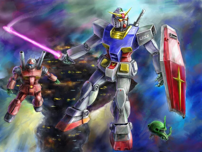 a_baoa_qu assault_visor asteroid cable cannon commentary_request damaged dirty earth_federation earth_federation_space_forces emblem energy_sword guncannon gundam machinery mecha mecha_focus military mobile_suit mobile_suit_gundam nebula no_humans poteto335 radio_antenna robot roundel rx-78-2_gundam science_fiction severed_head shield shoulder_cannon space space_habitat space_station sword v-fin weapon window yellow_eyes zaku_ii zaku_ii_s zeon zero_gravity