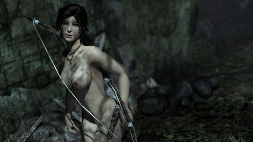3d absurdres bow highres lara_croft nude tagme tomb_raider tomb_raider_(reboot)